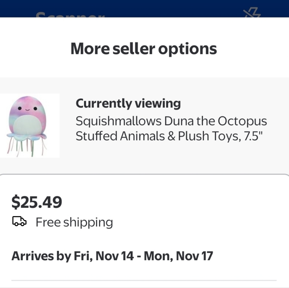 Squishmallows Multicolor Octopus Plush